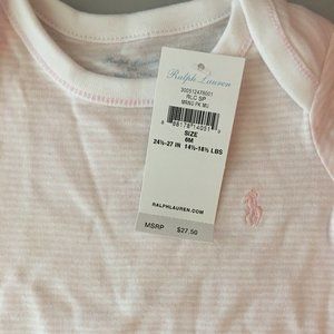 Ralph Lauren Baby Light Pink Striped Onesie